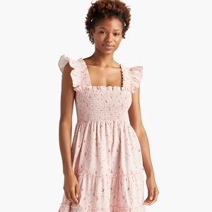 Hill House Blush Floral Midi Dress
